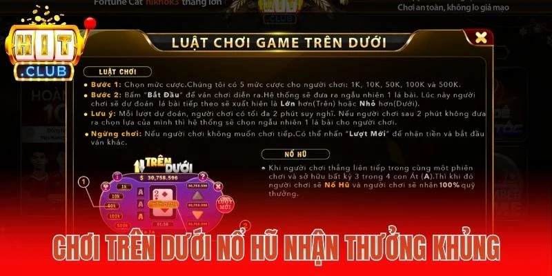 Chơi Trên dưới nổ hũ nhận thưởng khủng
