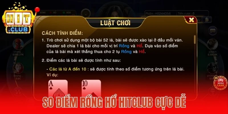 So điểm Rồng hổ Hitclub cực dễ